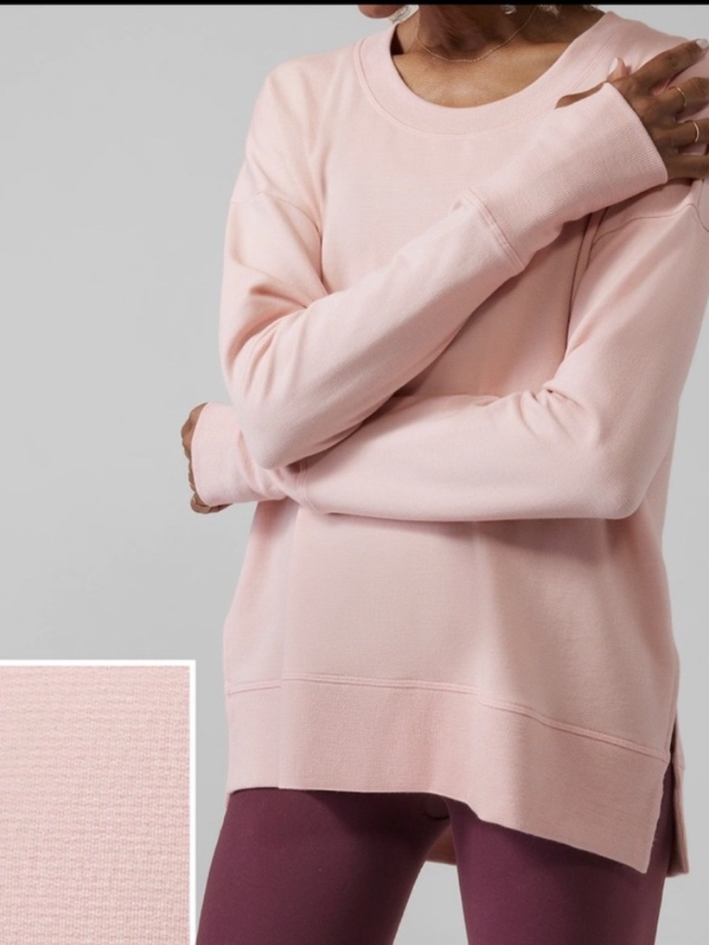 Athleta Coaster Luxe Recover Sweatshirt Light Pink